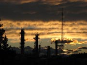 Sunset on Shell Oil Plant